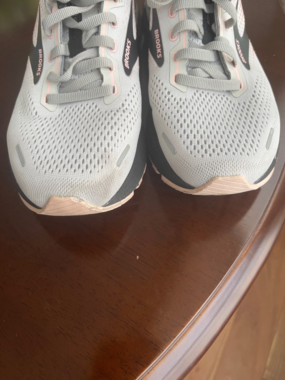 Brooks White Running Shoes with Black and Pink Accents - Picture 8 of 8